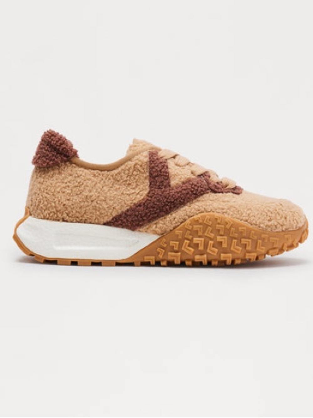 Chunky Sherpa sneakers furry tan brown shearling